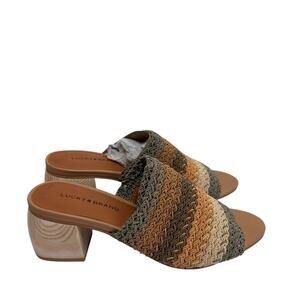 LUCKY BRAND NANSSI CROCHET NATURAL MERIDA MULE WOMEN HEEL SIZE 6M NEW WITH BOX